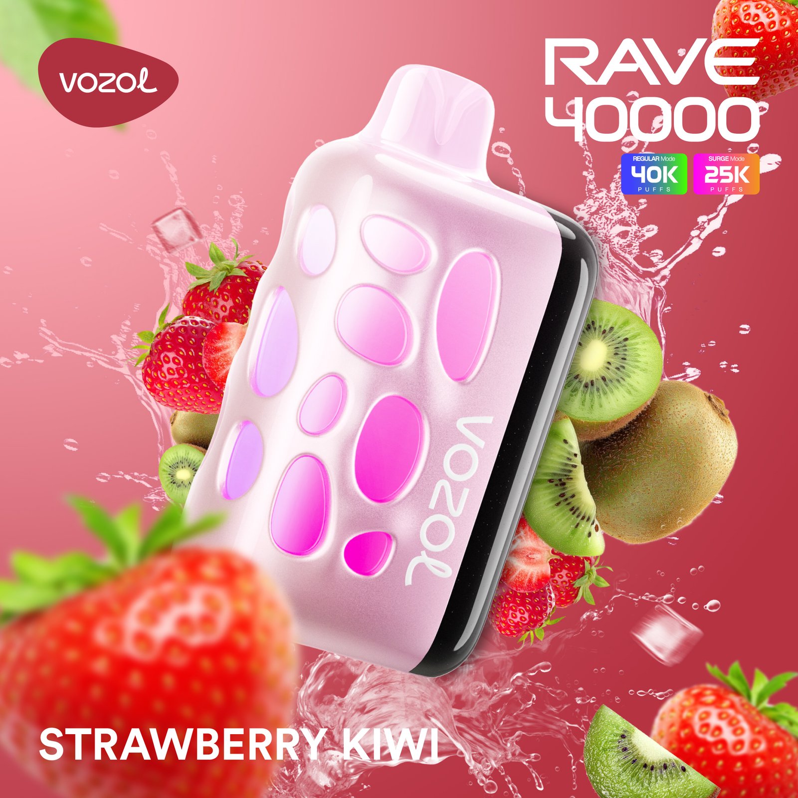 STRAWBERRY-KIWI Vozol Rave 40000 Strawberry Kiwi - Görsel 1