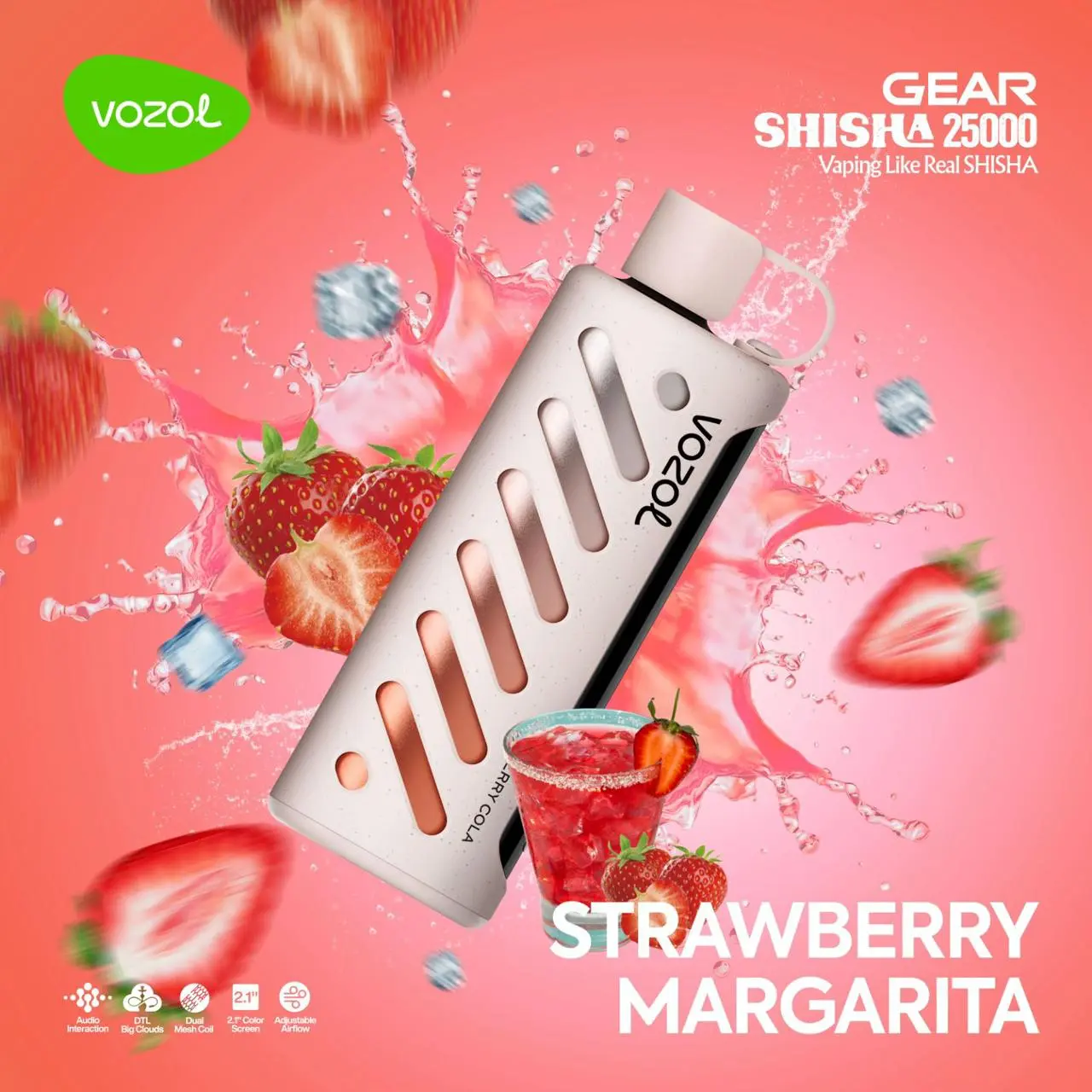 Strawberry-Margarita Vozol Gear 25000 Strawberry Margarita - Görsel 1
