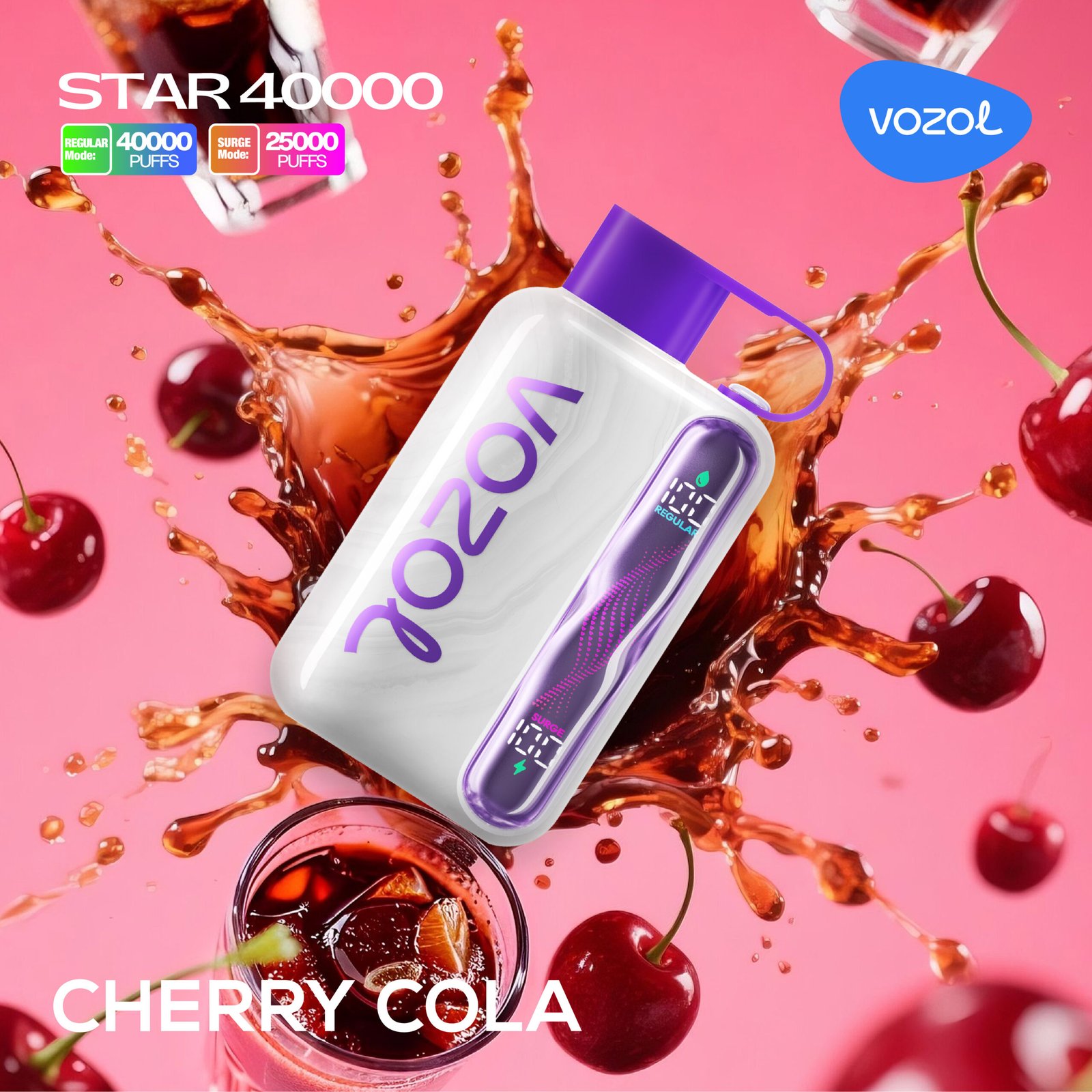 10 Cherry Cola Vozol Star 40000 Cherry Cola - Görsel 1