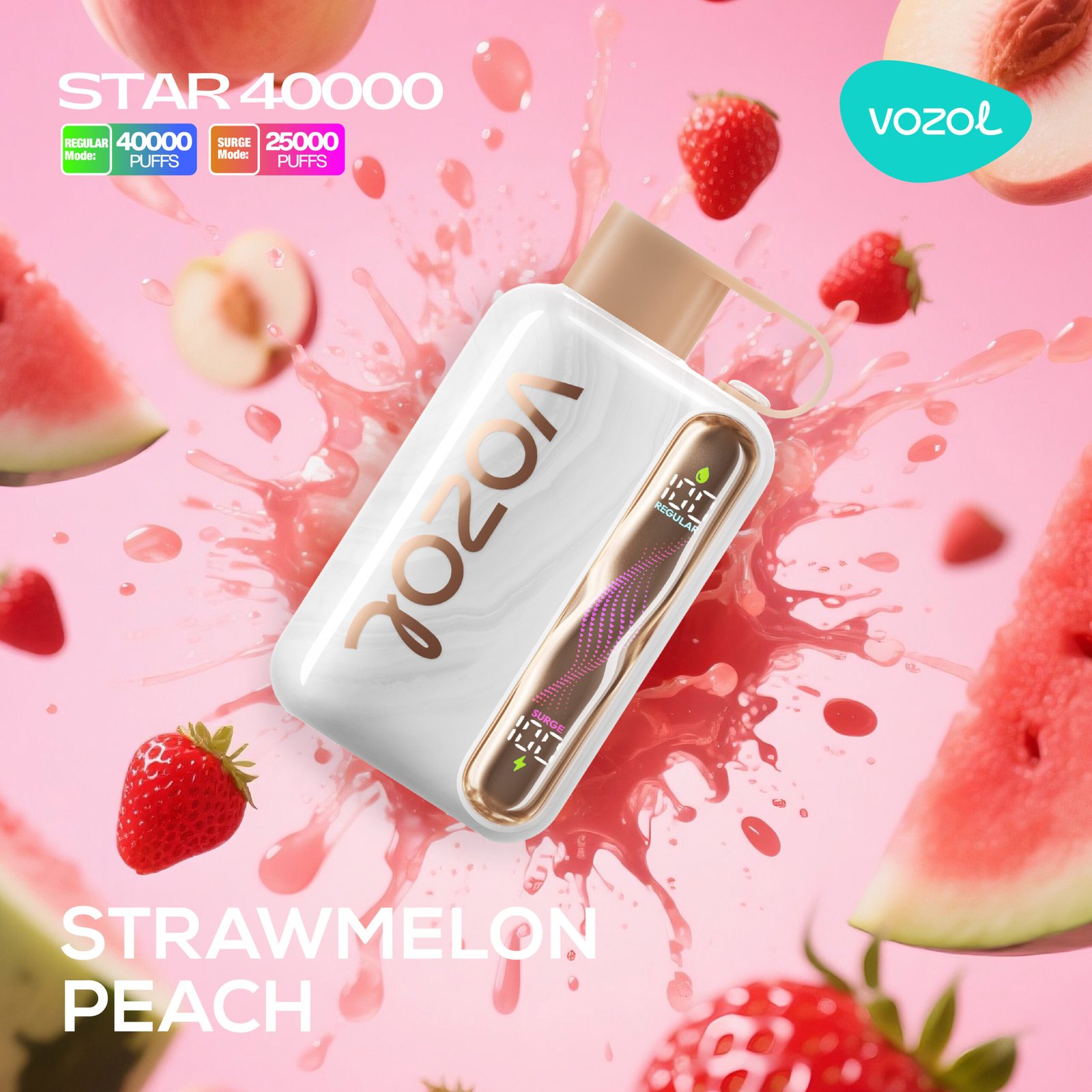 16 Strawmelon Peach Vozol Star 40000 Strawmelon Peach - Görsel 1