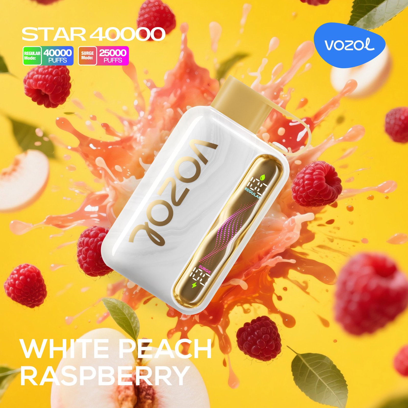 22 White Peach Raspberry Vozol Star 40000 White Peach Raspberry - Görsel 1